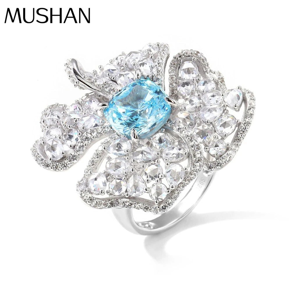 MuShan Jewelry Factory S925 Sterling Silver Rose Cut Petal Ring Light Luxury and High End European and American Bestseller