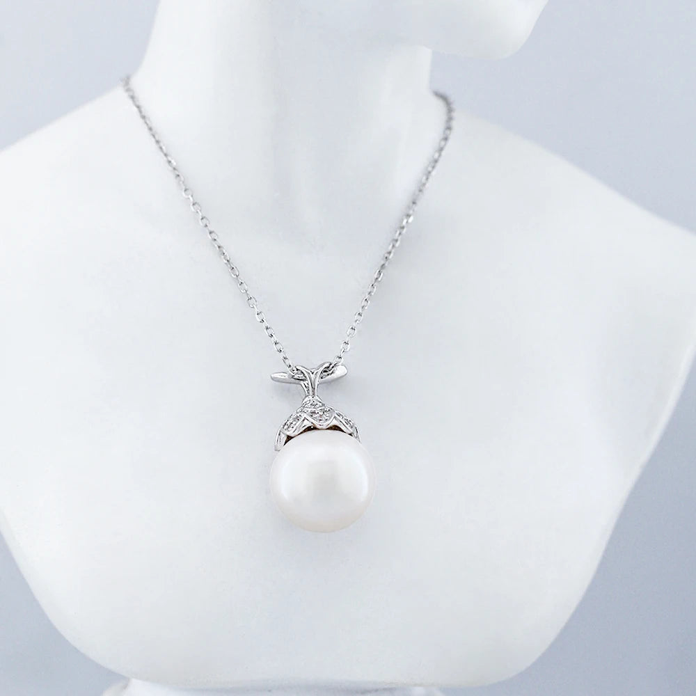 Akoya Pearl 925 Silver Jewelry Fashion Necklace Unique Design Jewelry Necklace AAAAA Natural Seawater Round Pearl Necklace
