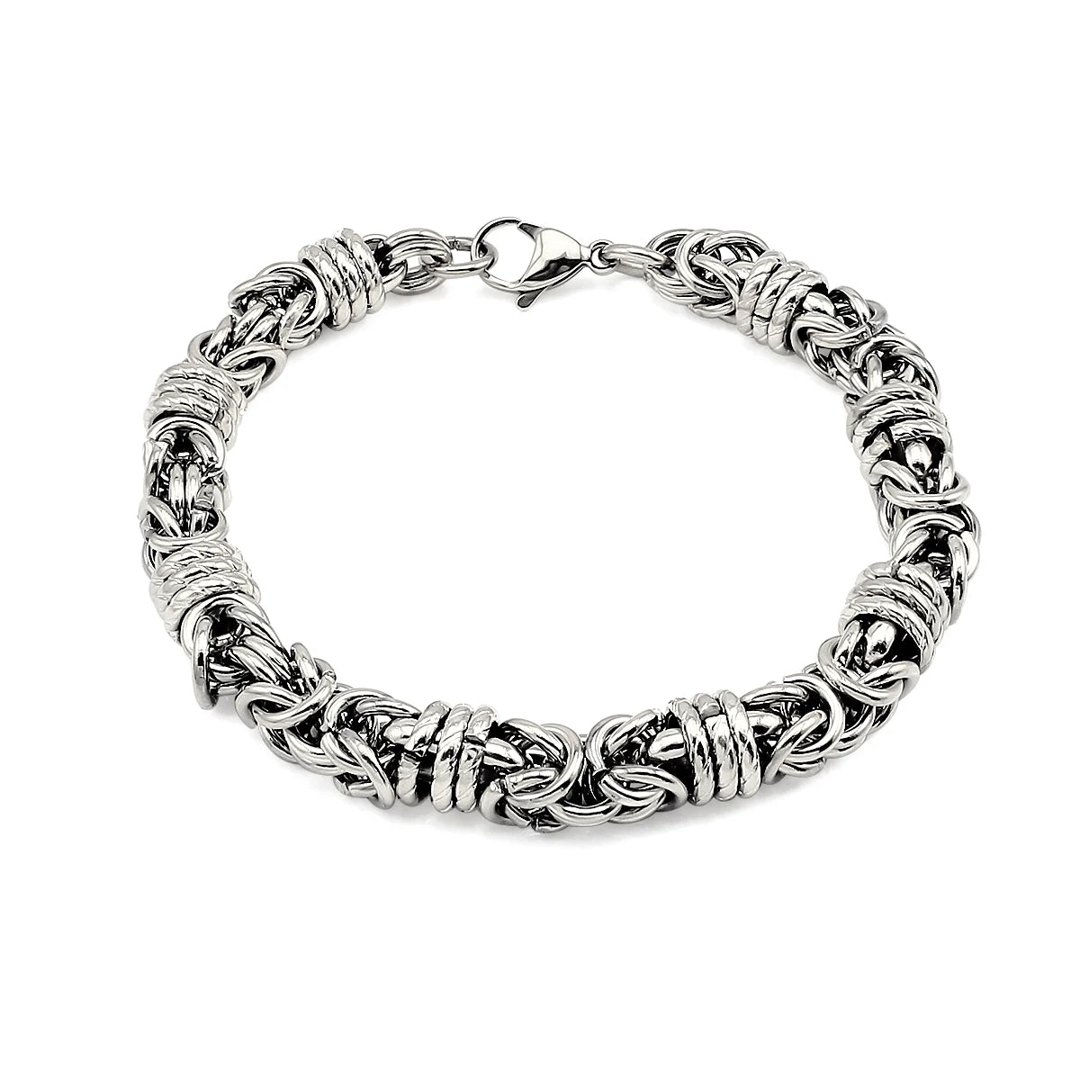 Fashion Jewelry Men's Stainless Steel Chain Necklace Bracelet Jewelry Set Bead Twisted Chain Jewelry Set