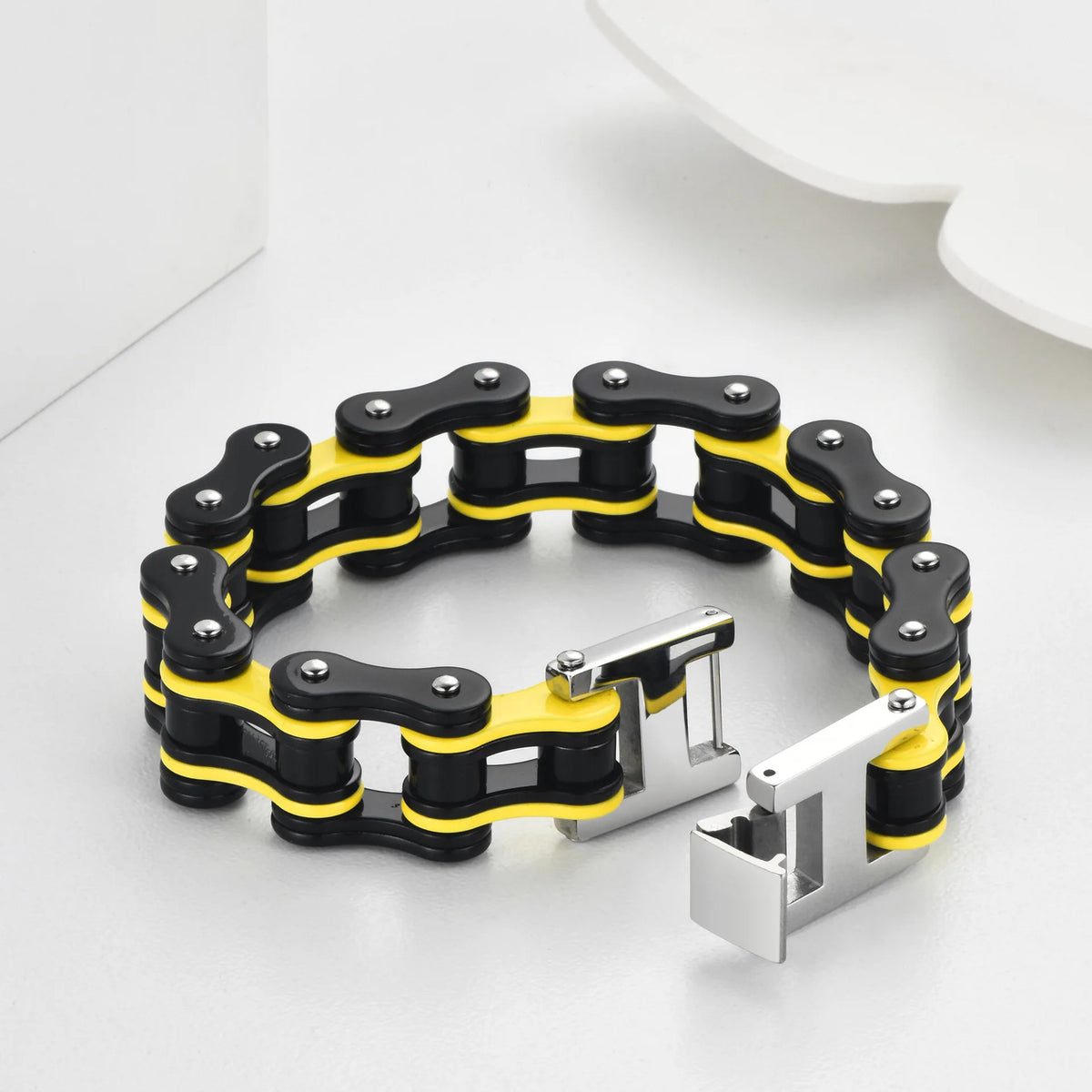 REBEL For High-End Stainless Steel Motorcycle Chain Biker Bracelet Simple Rock Men's Fashion Jewelry