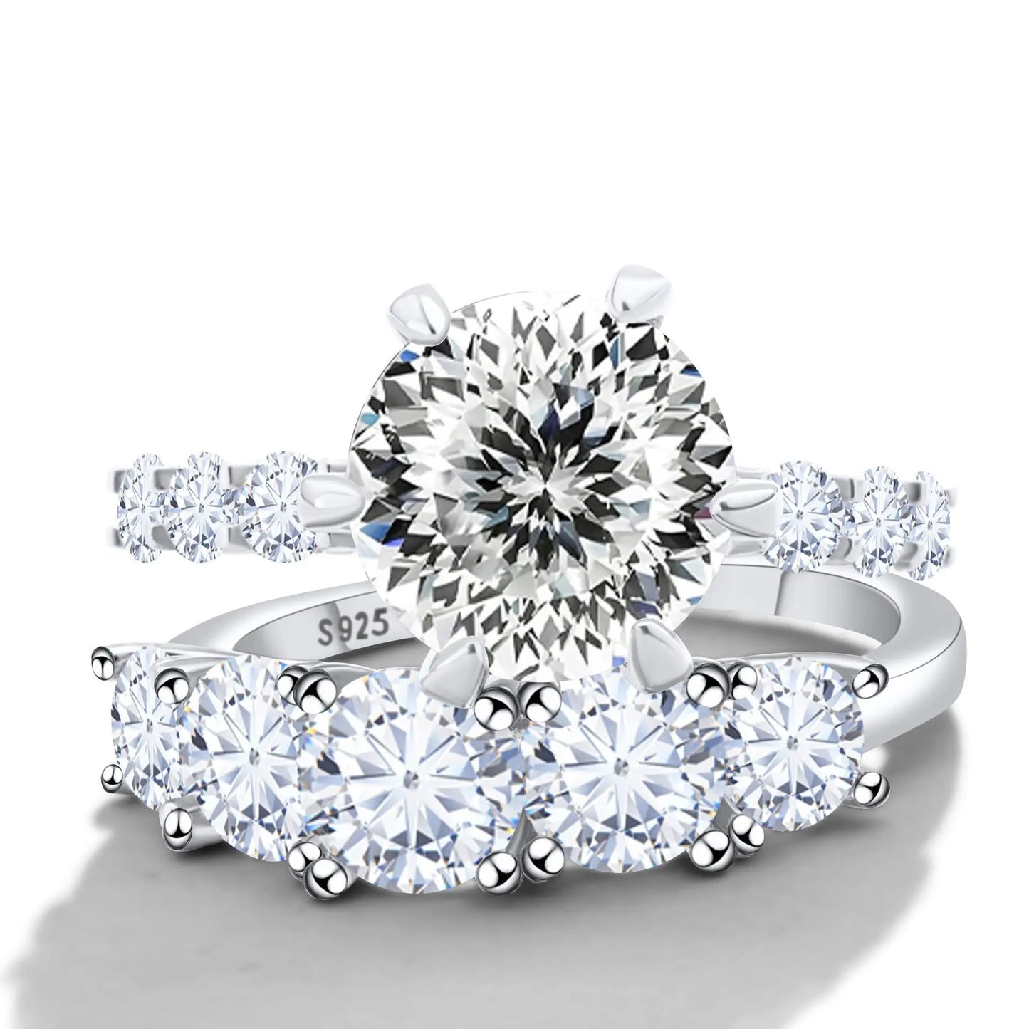 Factory 7.8ct Moissanite Luxury Ring Set with GRA Certificate diamond 925 Sterling Silver Jewelry diamond Ring for Her Wedding