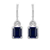 Fine Jewelry Synthetic Blue Sapphire Necklace Sets 2026 Trend America Gift Chain Party Figure Necklaces Pendant for Wedding