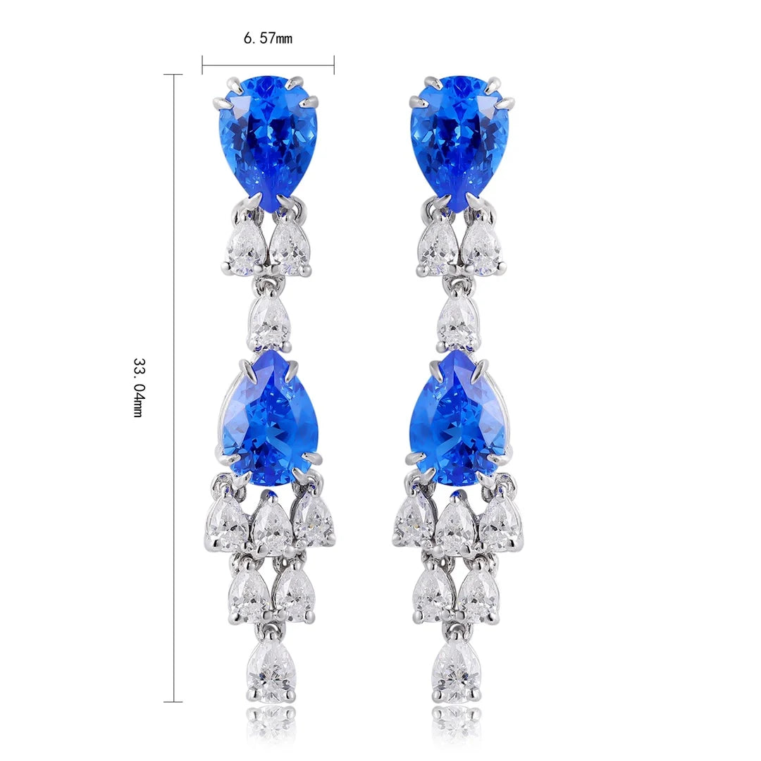 Gemfiori Anster High Quality S925 Lab Grown Cobalt Spinel Earring Stud Dainty Gemstone Stud Earrings for Women Daily Wear Gift
