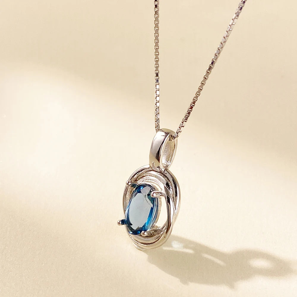 Gioiellieri Modern Minimalist 925 Sterling Silver Rhodium Plated Luxury Solitaire Fireworks Cutting Natural Crystal Pendant Necklace for