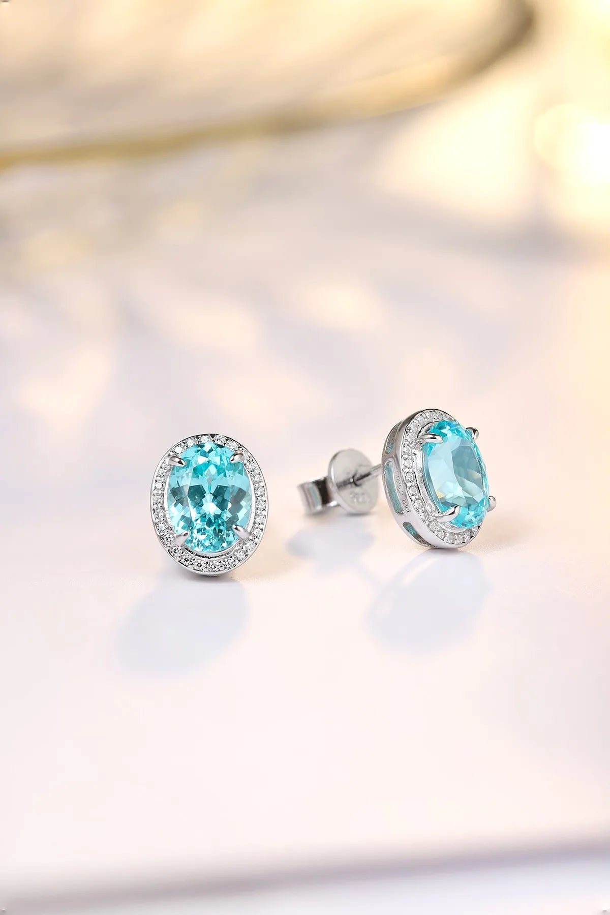 Gemfiori Anster High Quality Lab-Grown Paraiba S925 Silver Trendy Drop Earrings for Woman Wedding & Party