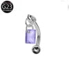 S&S Titanium Zircon Internally Threaded Eyebrow Stud | Multi-Shape & Colour