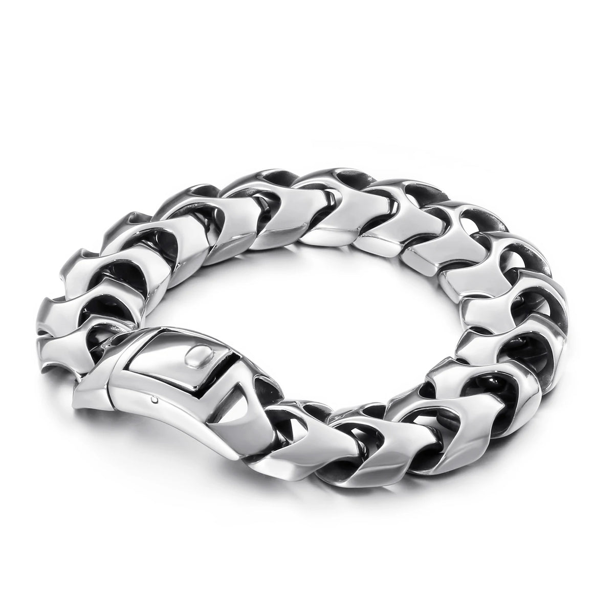 REBEL VIKING Dragon Keel Chain Bracelet – 316L Stainless Steel Silver