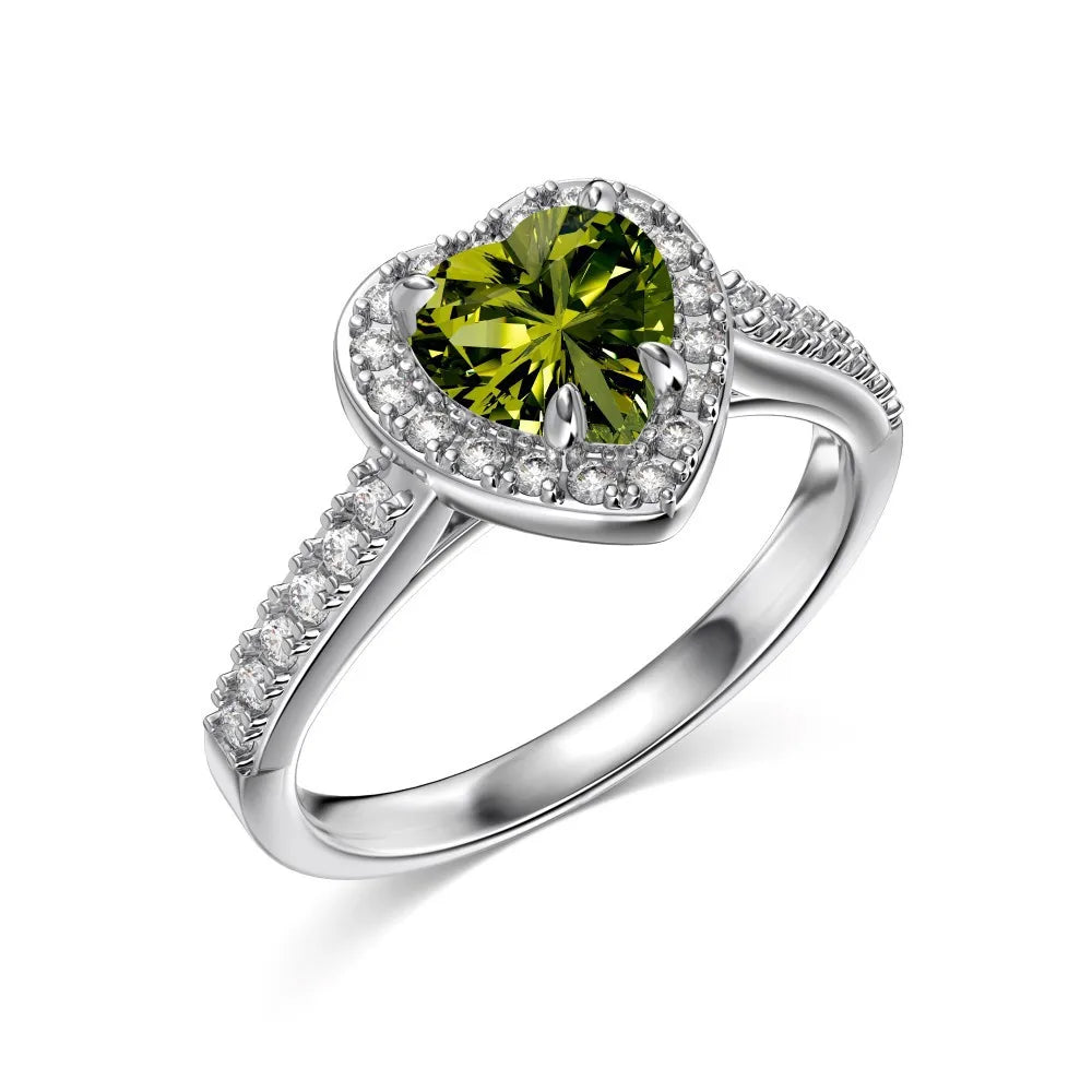 Gemfiori Bestseller S925 Sterling Silver Electroplated Natural Stone Personality Ring Womens Twelve Zodiac Series Wedding Heart Proposal