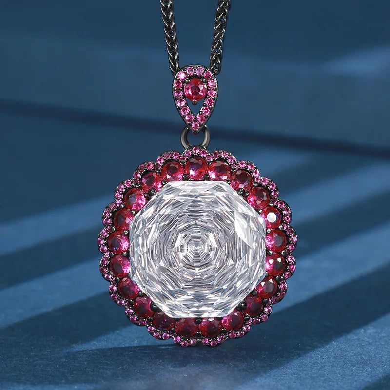 Gemfiori Luxury Women's Jewelry Set Necklace Ring Brass Gold-plated Rose Cutting Women's Wedding Party Jewelry