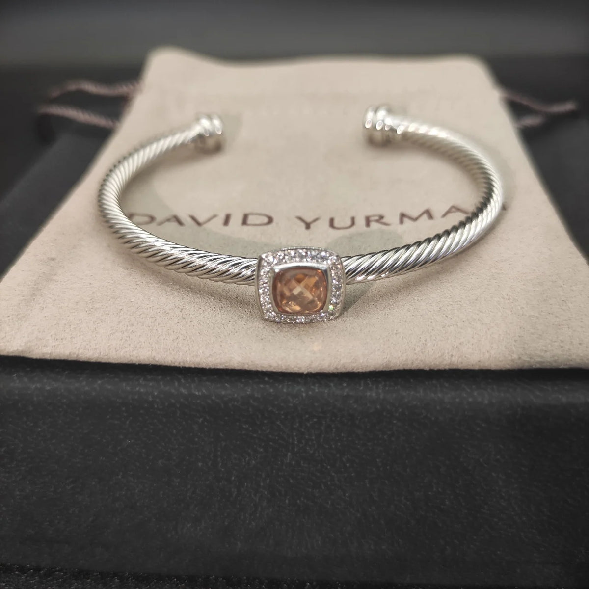 FASHIONISTA DY High-Quality Silver-Plated 4mm Square Diamond Bracelet, Fashionable Colored Diamond Bracelet, Jewelry