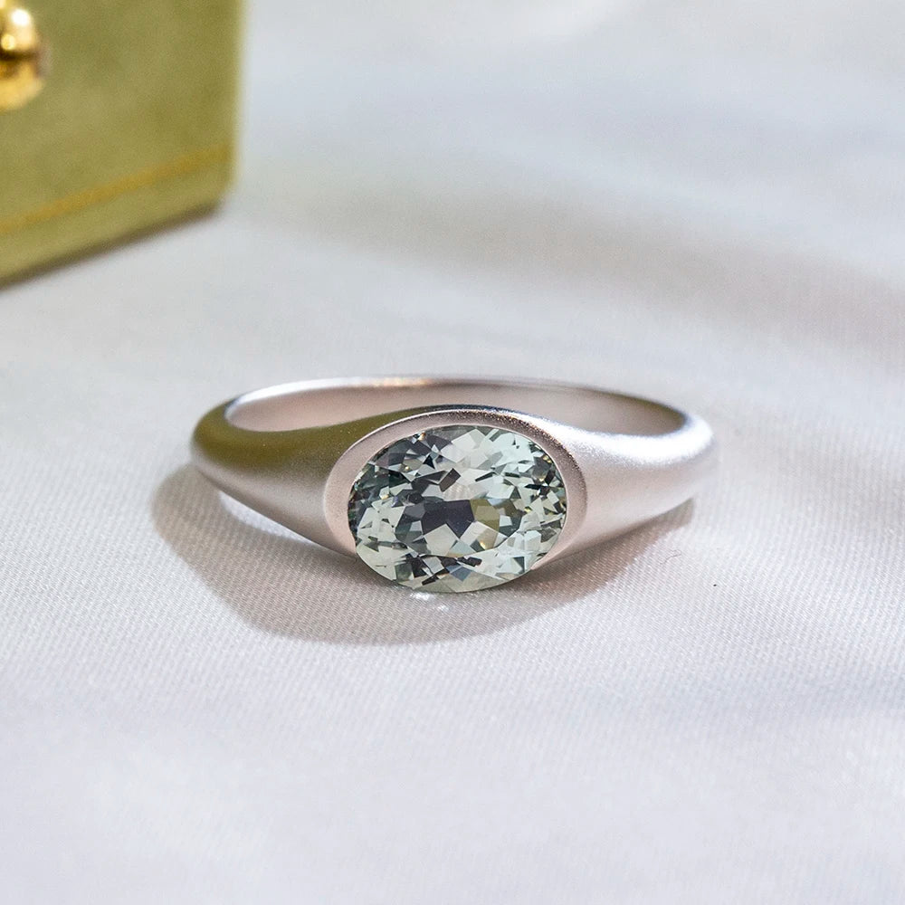 MSR-1900 Custom Fine Ring Jewelry 925 Silver Solitaire Ring Oval Cut Lab Grown Gemstone Ring