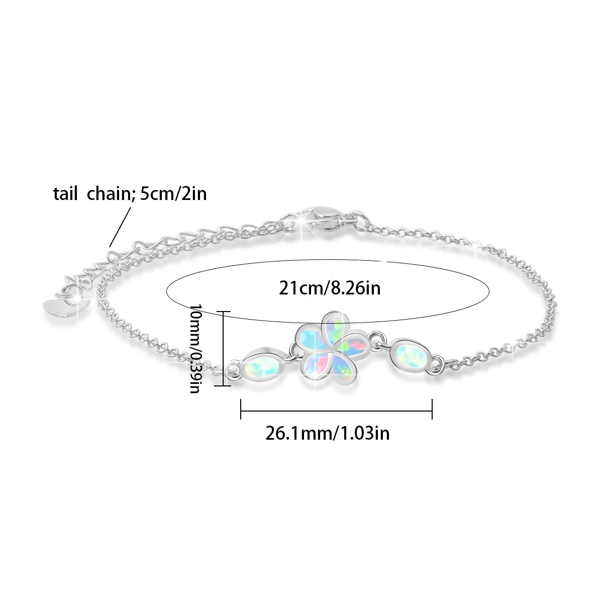 Handmade Platinum Flower Opal Anklet Gold Silver Plated Luxury Everyday Wear Jewelry for Women Wholesale