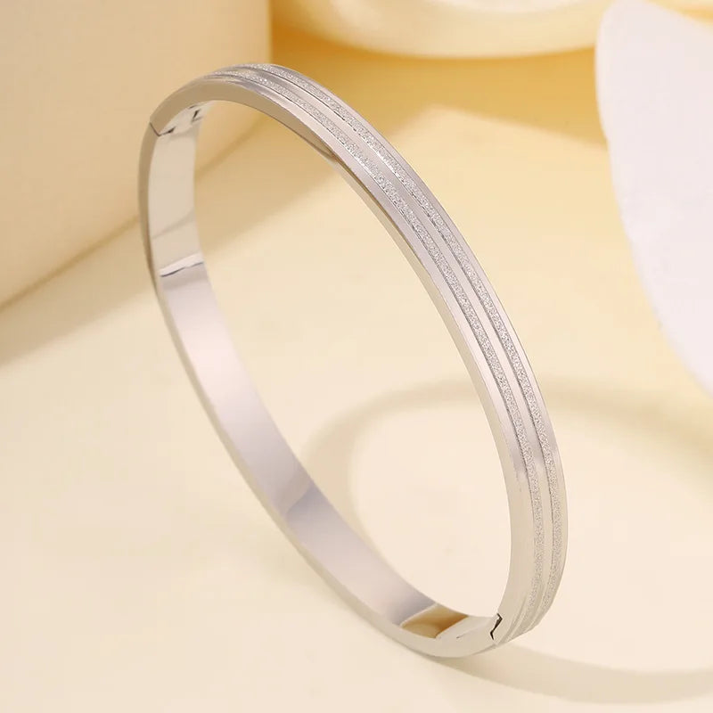REBEL Stainless Inoxydable Stainless Steel 18K Gold Plated Roman Women Fashion Jewelry Bracelets Bangles