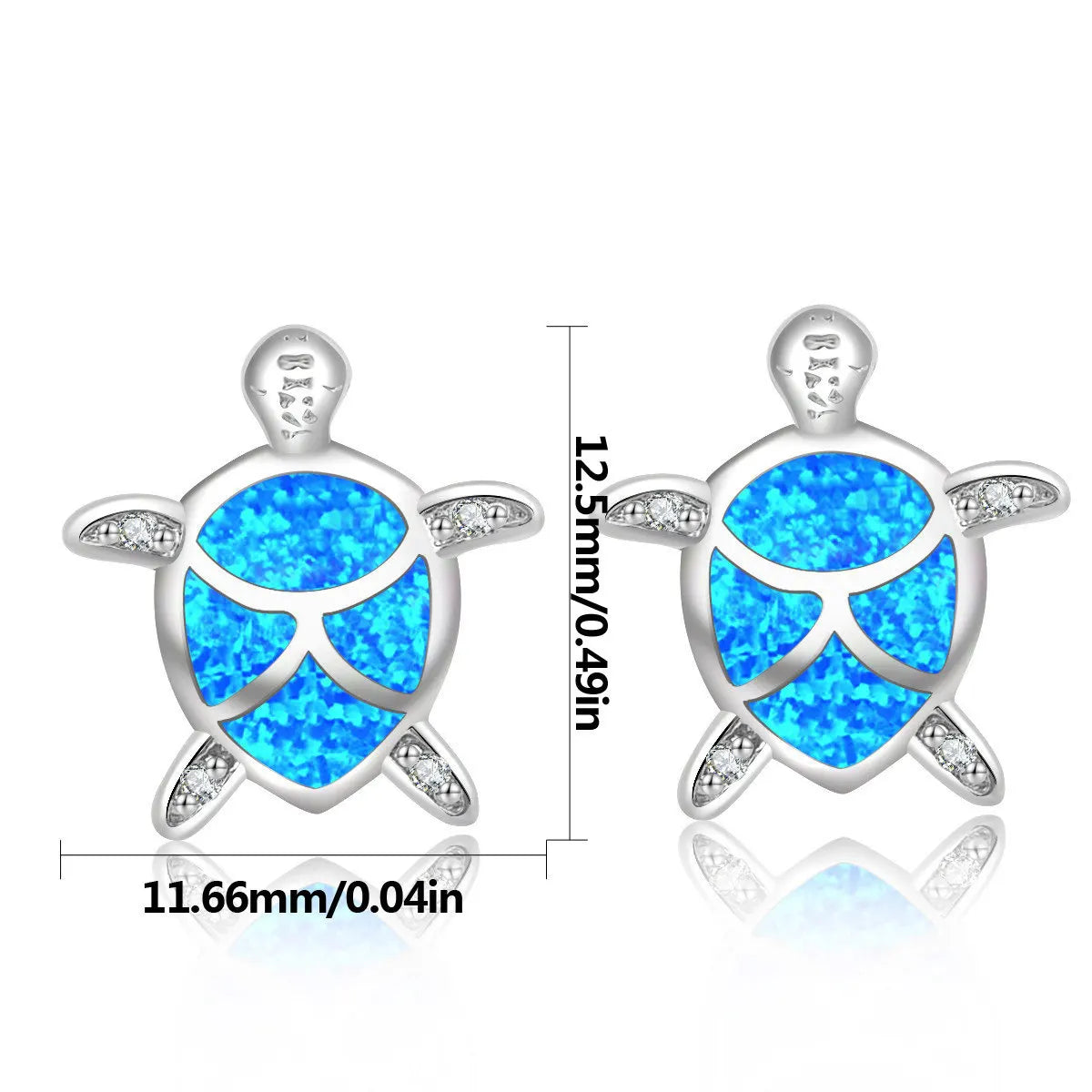Adorable Baby Turtle Opal Drop Earrings Dainty Ocean Honu Jewelry for Beach Lovers Brass Christian