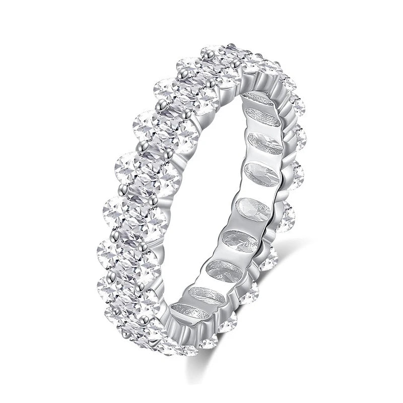 Wholesale Bulk Women 925 Sterling Silver Zirconia Moissanite Wedding Band Engagement Rings Fine Jewelry OEM ODM Manufacturer