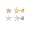 S&S ASTM F136 Titanium Labret Stud | Zircon | 83 Designs | Titanium & Gold