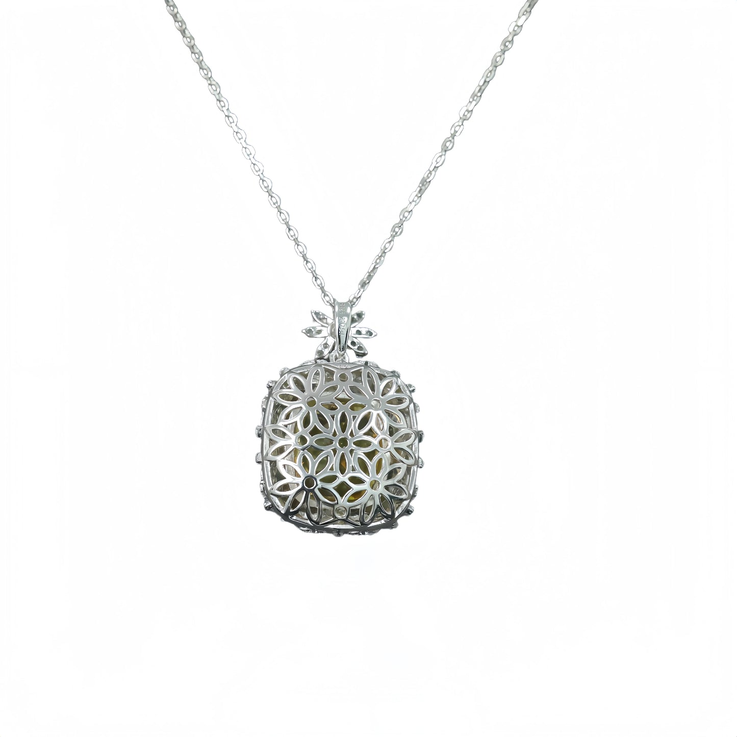 MUSHAN Jewelry Factory Little Daisy Yellow High Carbon Diamond Flower Pendant Necklace Woman Luxury Jewelry 925 Silver Necklaces