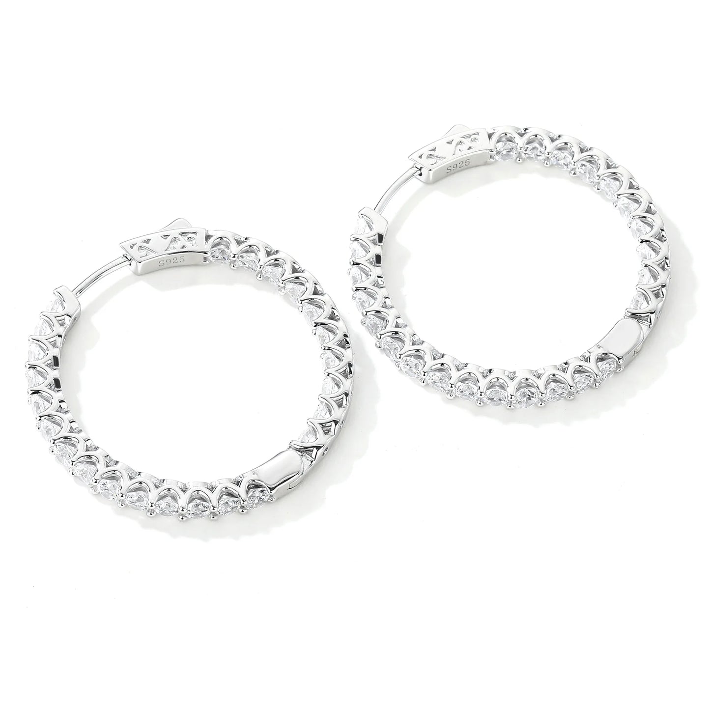 MUSHAN Jewelry Factory Large Circle Earrings Pure Silver Earrings Cross Border Bestsellers Set With High Carbon Diamonds