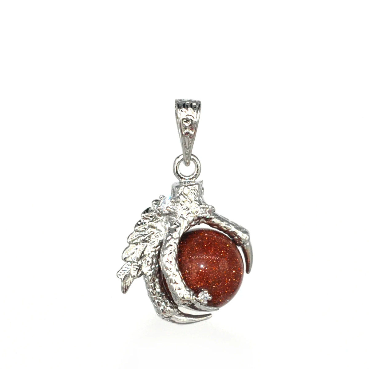 REDheart Womens Dragon Claw Pendant Necklaces Natural Gem Stone Beads 16mm Ball Crystal Quartz Women Men Yoga Gothic Jewelry