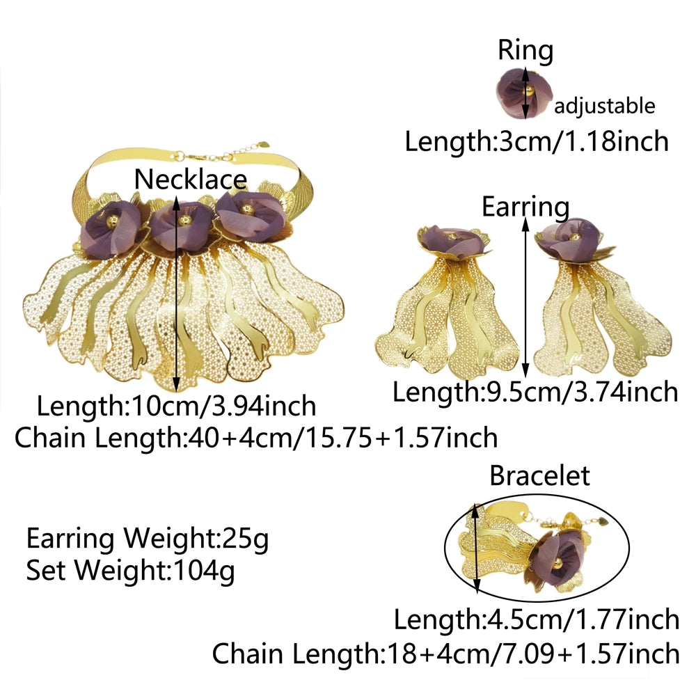 Italian Jewelry Set Alloy Brazilian Jewelry Sets Wedding Party Pendant Spiral Necklace Bracelet Ring Earrings Jewelry Set MY206