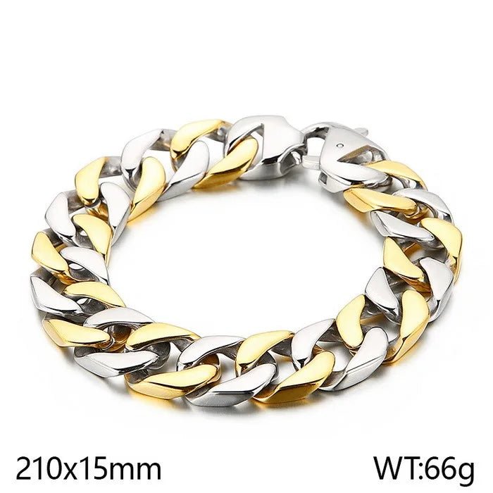KALEN Punk Stainless Steel Intermediate Gold Jewelry Bracelet