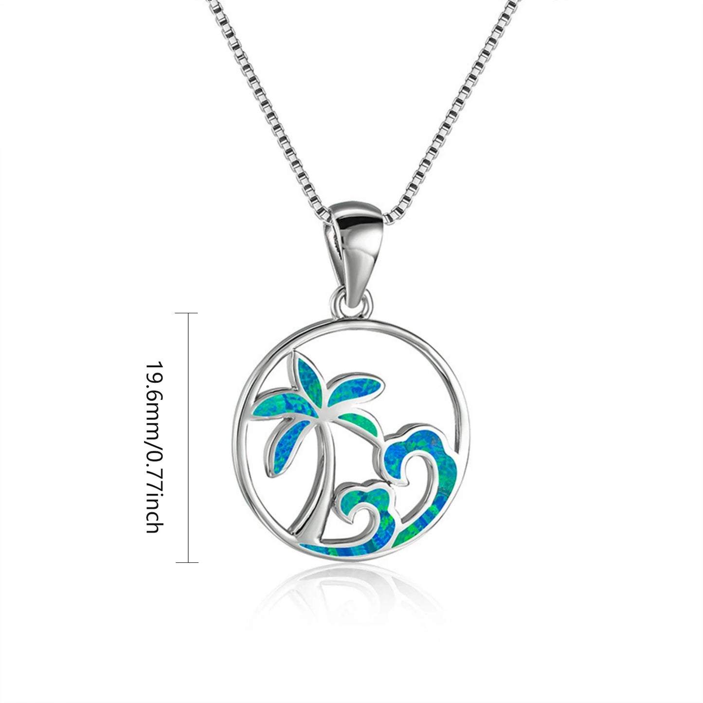 Plant Silver Plated Copper Alloy Opal Lariat Necklace for Women Aobao