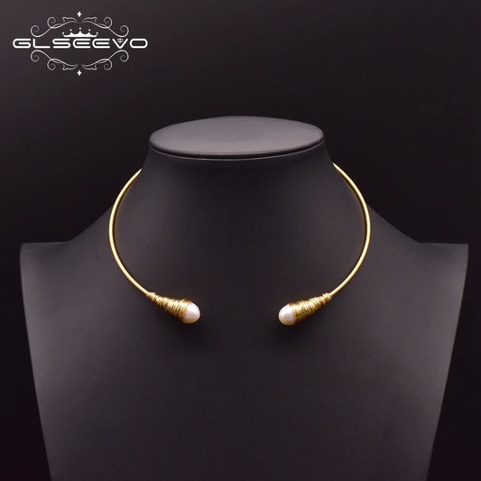 Natural Fresh Water Pearl Chokers Necklace for Women Necklaces Handmade Gold Jewelry