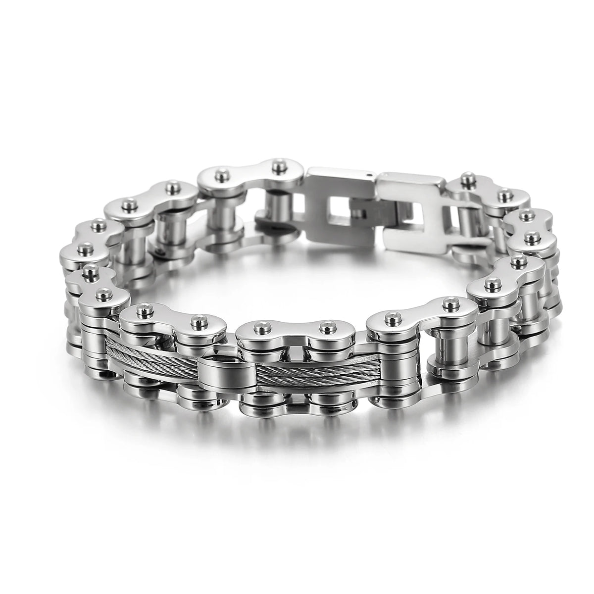 KALEN Stainless Steel Biker Chain Bracelet Luxury Men