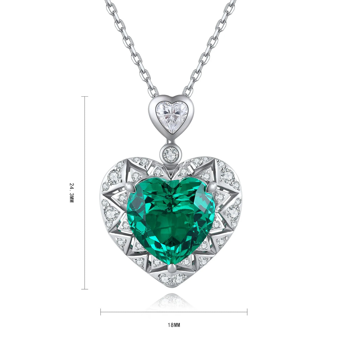 Gemfiori 925 Sterling Silver Heart Pendant Necklace for Women Lab Grown Ruby Necklace Wedding Party Fine Jewelry Custom