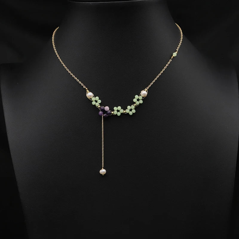 Natural Freshwater Pearl Necklace Simple Personalize Birthday Party Gifts Women Necklace Handmade Jewelry