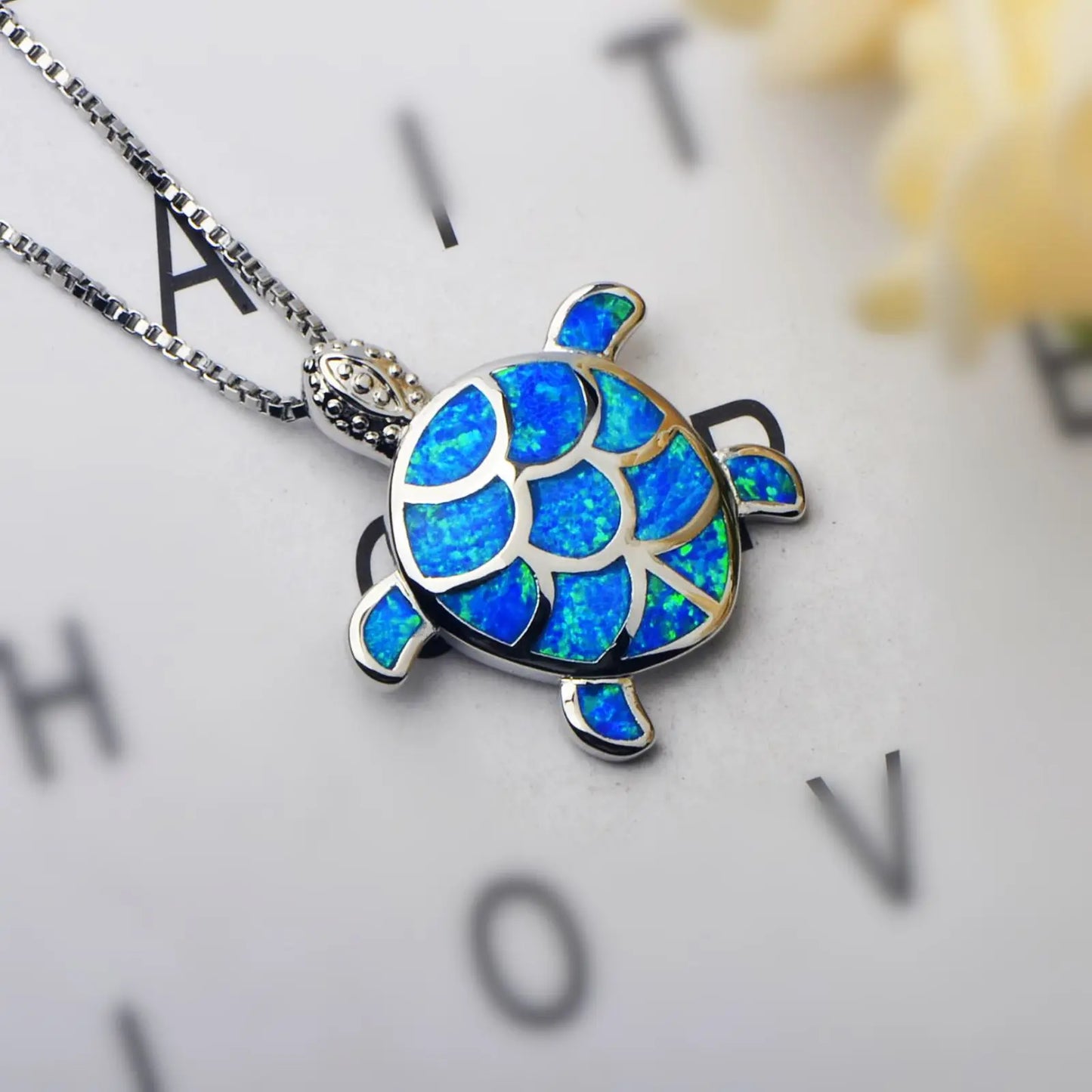 Elegant Sea Turtle Opal Necklace | Nature-Inspired Jewelry - Perfect Women's Gift Bulk Wholesale