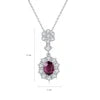 Gemfiori Statement Pendant Customized Jewelry Lab Grown Sapphire Rhodium Plated Chains Sterling Silver 925 Vintage Diamond for Her Gift