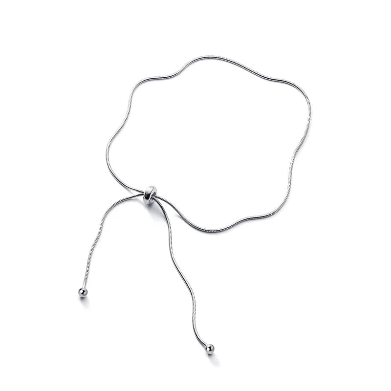 Fashion  925 Sterling Silver Summer Foot Jewely Anklet Adjustable Snake Chain Ball Anklets for Women Girls