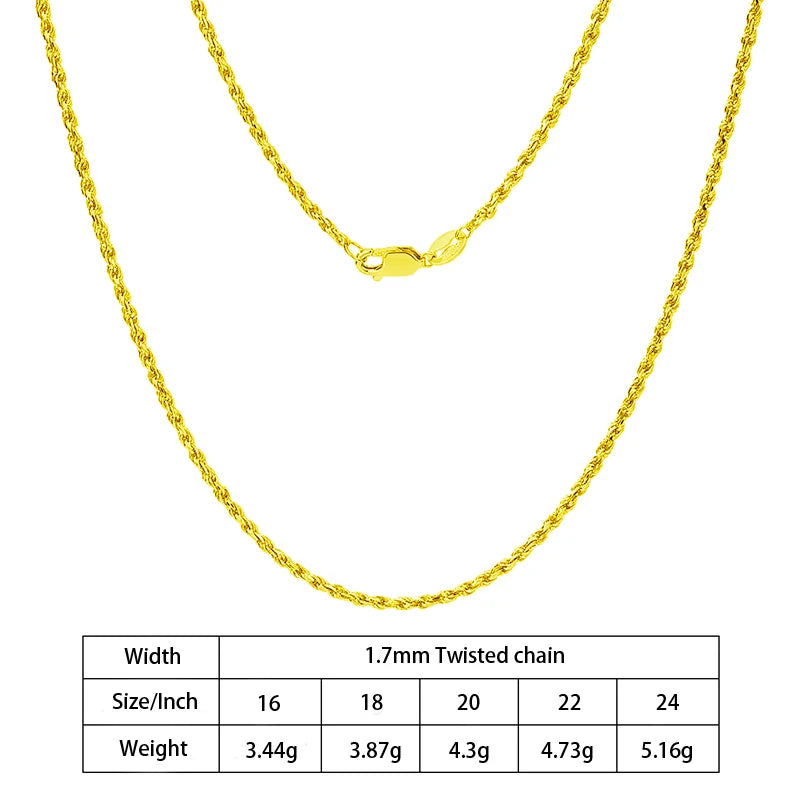 S&S 925 Sterling Silver Diamond Cut Rope Chain Necklace — S&S Collection
