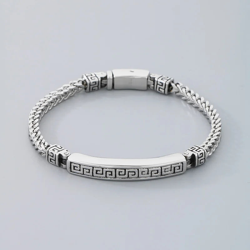 KALEN Gothic Fashion Bracelets Mens Stainless Steel Herringbone Links Bracelet