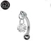 S&S Titanium Zircon Internally Threaded Eyebrow Stud | Multi-Shape & Colour