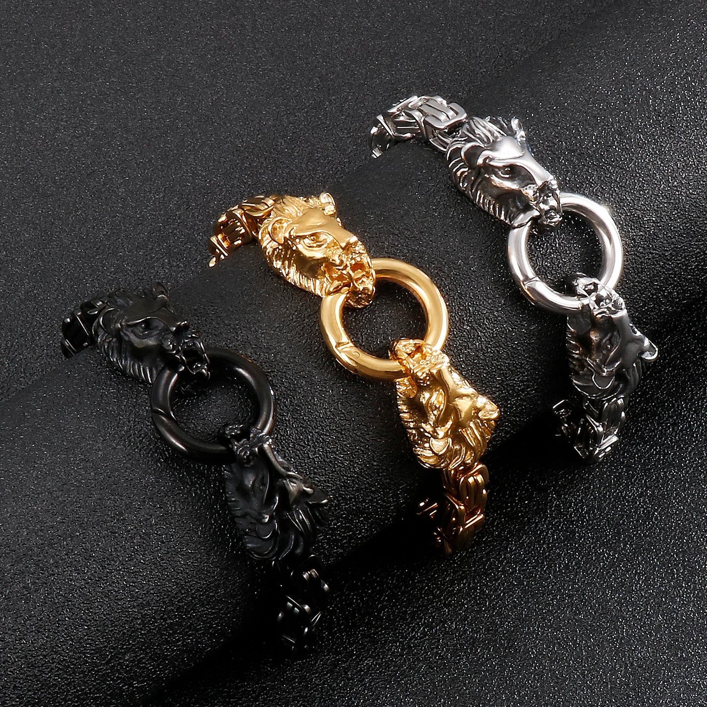 KALEN Domineering Lion Bracelet Stainless Steel Men's Bracelet