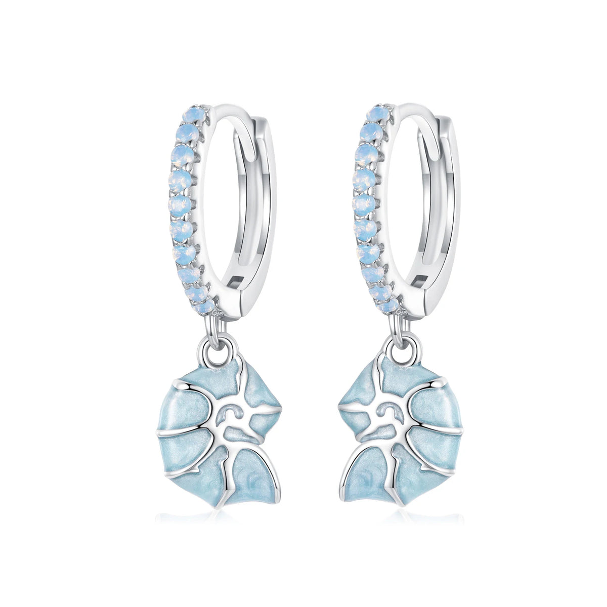 Qings Fashion Sterling Silver Jewelry Sets Fine Jewelry Marine Blue Ocean Conch Shell Turtle Bracelet Necklace Ring Earrings Set