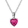 REDheart RINNTIN SAPN02 Romantic Jewelry Birthstone Crystal Necklace 925 Silver Necklace for Women Pendants Charm Collier Collana Stone