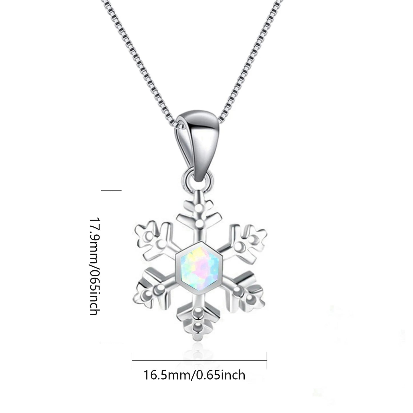Elegant Snowflake Shape Necklace Aobao Central Inlaid Pendant Fashion Jewelry