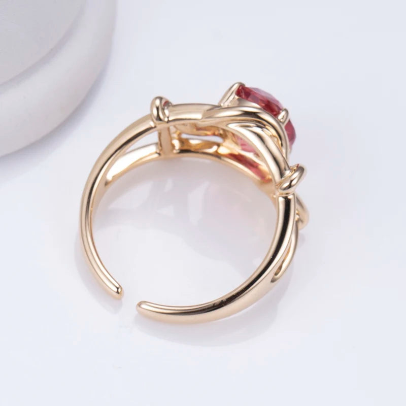 Messi Jewelry MSR-1297 Customized 18K Gold Lab Grown Gemstone Ring Engagement Wedding Band for Women