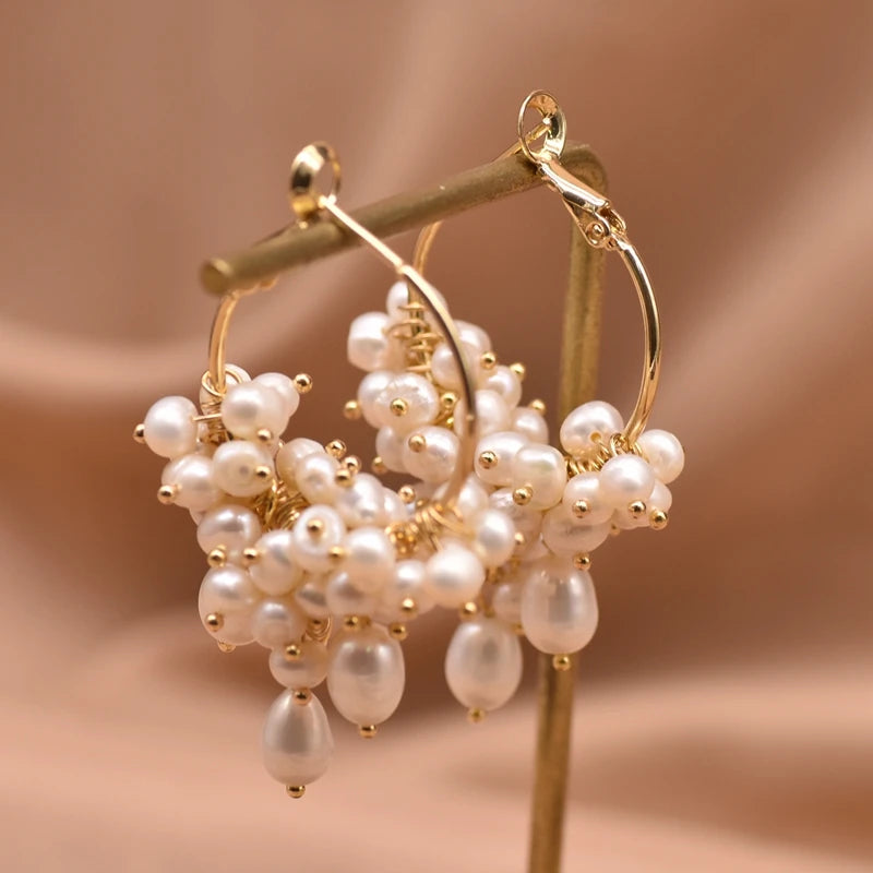 Pure Natural Freshwater Pearl Earrings Luxurious Simplicity Wedding Birthday Party Gifts Handmade Jewelry  Earrings Bulk