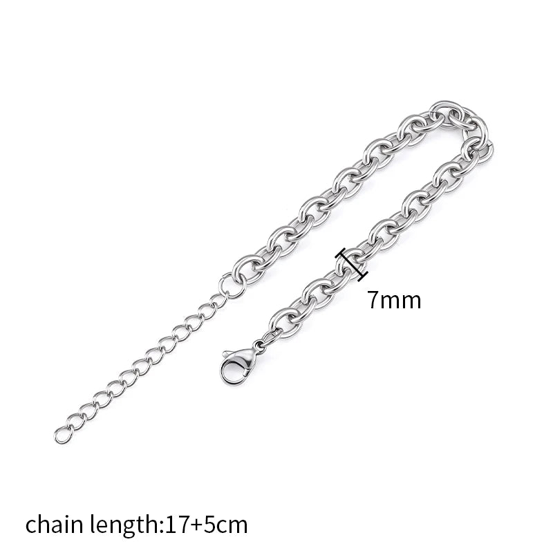 REBEL Minimalist Fashion Stainless Steel Cuban Chain Bracelet Unisex Hip Hop No Fade Waterproof Jewelry for Women Men Unisex