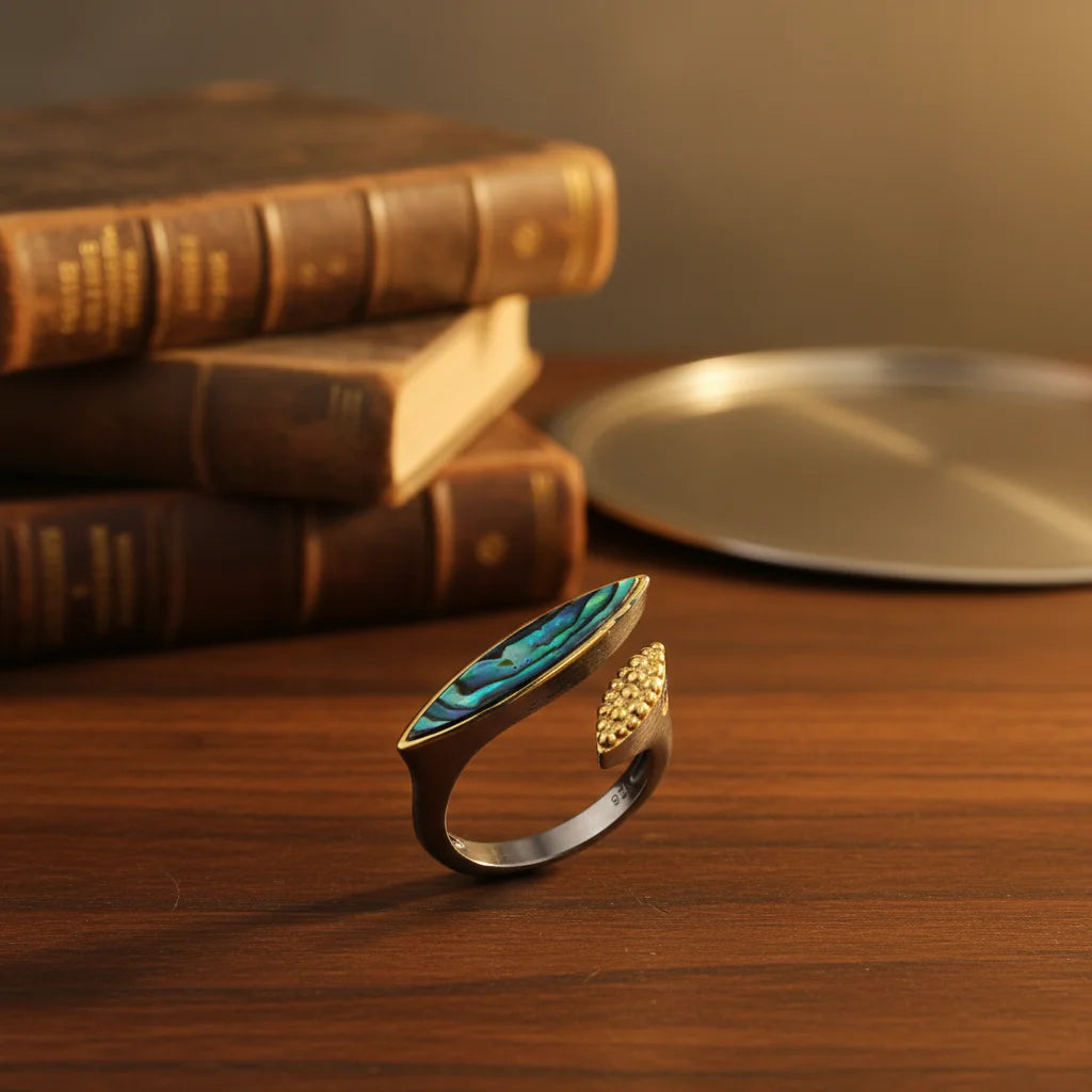 OEM Finger Gold Plated Jewelry Abalone Shell 925 Silver Latest Gold Plated Ring Designs