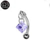 S&S Titanium Zircon Internally Threaded Eyebrow Stud | Multi-Shape & Colour