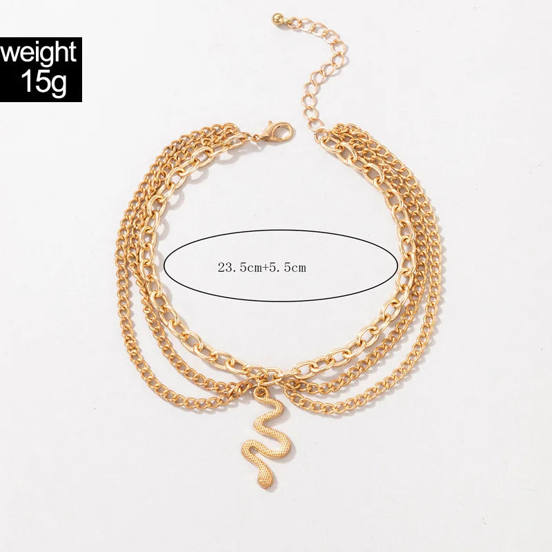 Bohemian Shell Heart Snake Summer Bracelet Set on Leg Femme Barefoot Fashion Jewelry Anklet for Women Beach Accessories Mujer