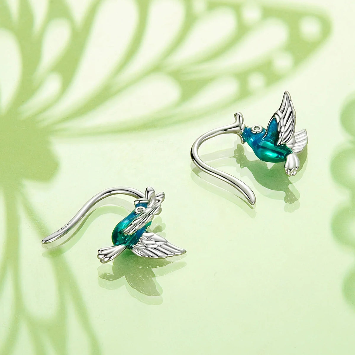 S&S 925 Silver Earring & Ring Set – Butterfly, Dragonfly, Bird & Flower – Platinum Plated – Collection