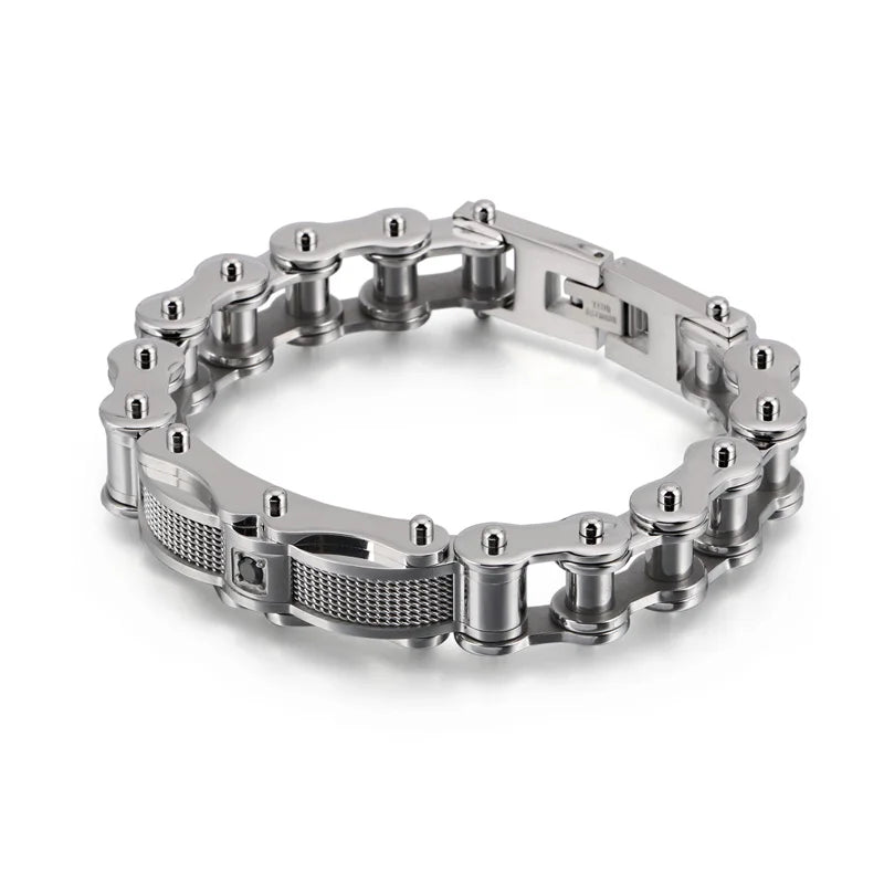 KALEN 12mm Stainless Steel Bike Chain Male Bracelet