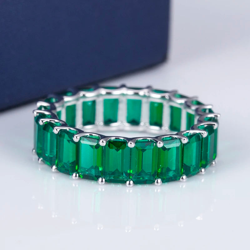 Messi Gems 2022 Trendy Ring Emerald Cut 14k 18k White Gold 5*3mm Lab Grown Zambia Lab Grown Emerald  Ring for Women