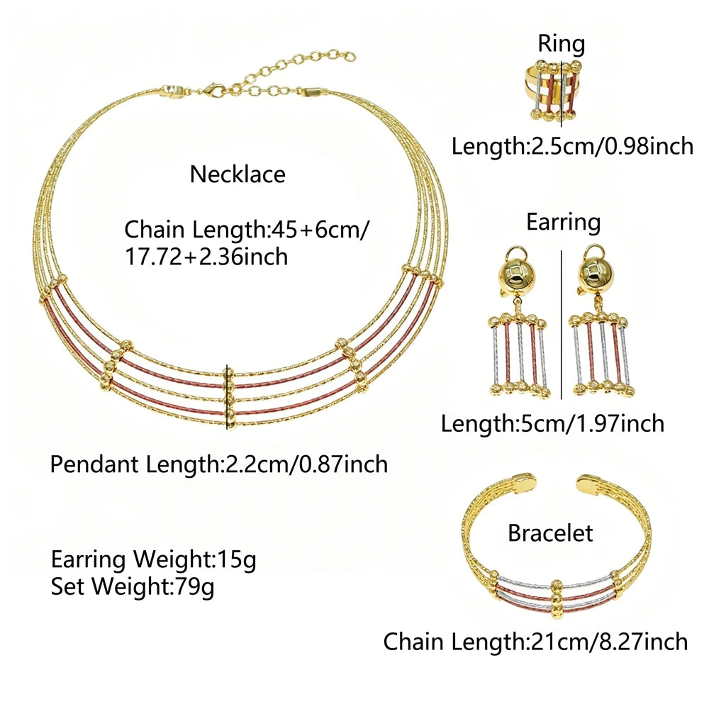 Italian Jewelry Set Alloy Brazilian Jewelry Sets Wedding Party Pendant Necklace Bracelet Ring Earrings Jewelry Set  HS2604925